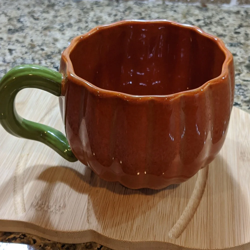 Starbucks Pumpkin Coffee Mug Twisted Vine Handle Autumn Fall 13oz 2007 - Picture 2 of 5